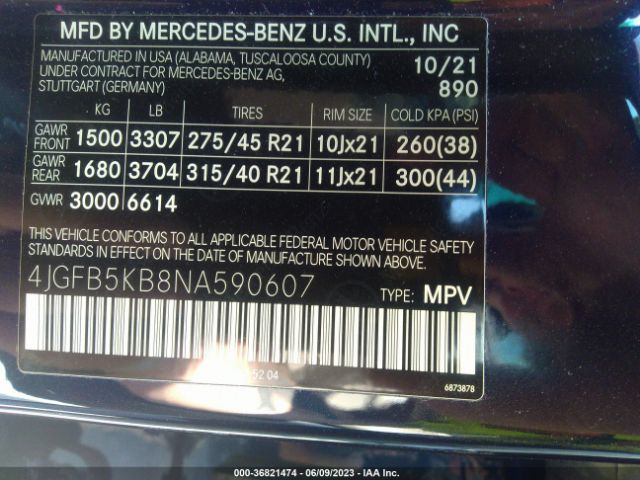 4JGFB5KB8NA590607 Mercedes-Benz Gle Gle 450