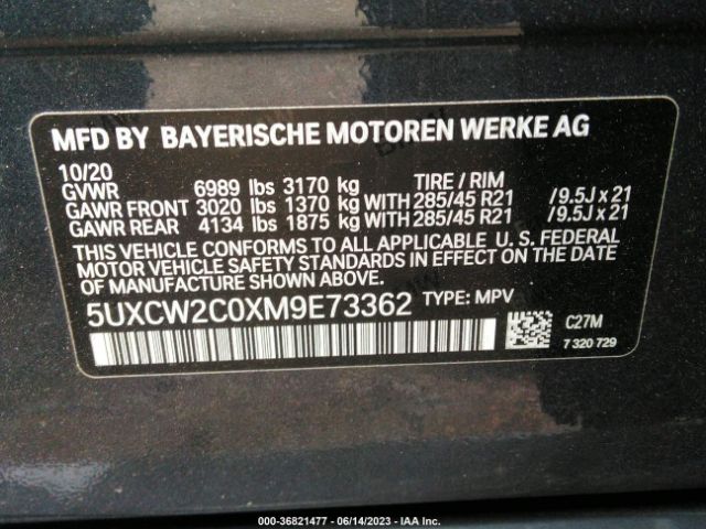 5UXCW2C0XM9E73362 BMW X7 Xdrive40i