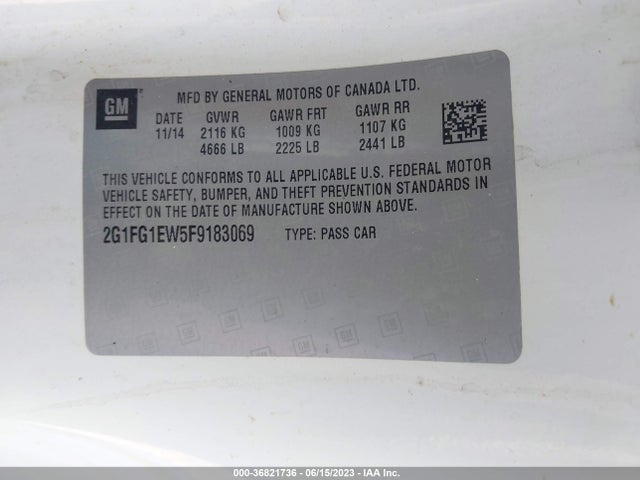 Chevrolet CAMARO SS 2015 2G1FG1EW5F9183069 Image 9