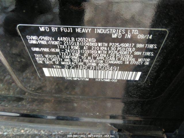 JF2SJABCXFH508491 Subaru Forester 2.5i