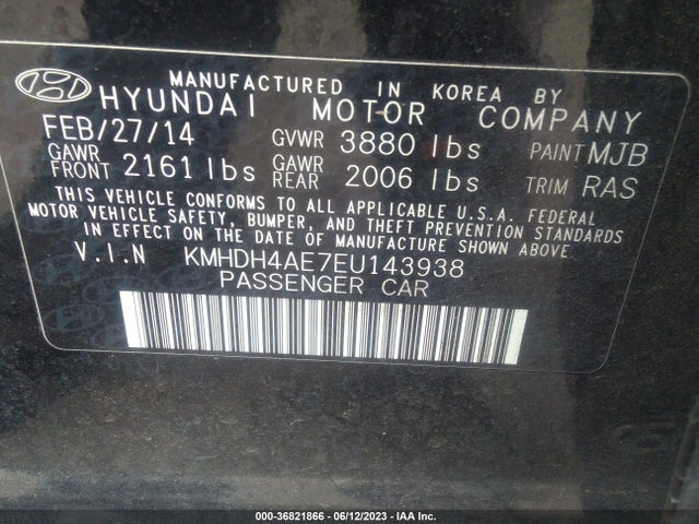 Hyundai ELANTRA SE 2014 KMHDH4AE7EU143938 Image 9