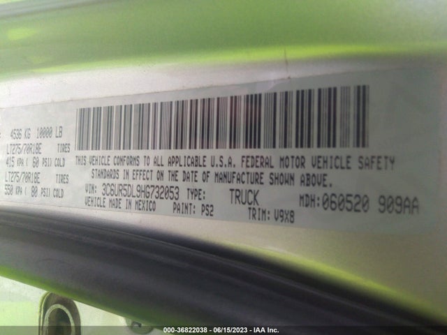 3C6UR5DL9HG732053 RAM 2500 Slt