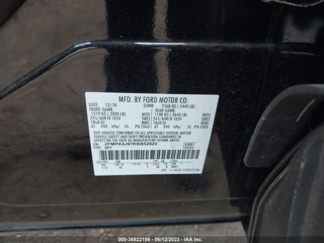 2FMPK4J97KBB52920 Ford EDGE SEL