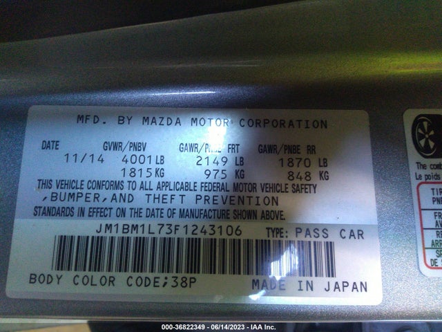 Mazda Mazda3 I Touring 2015 JM1BM1L73F1243106 Image 15