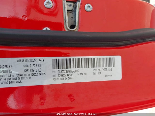 Dodge Charger Sxt 2019 2C3CDXBG4KH576696 Image 9