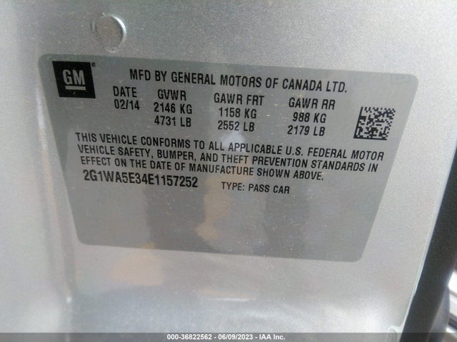 Chevrolet Impala Limited Ls 2014 2G1WA5E34E1157252 Image 10