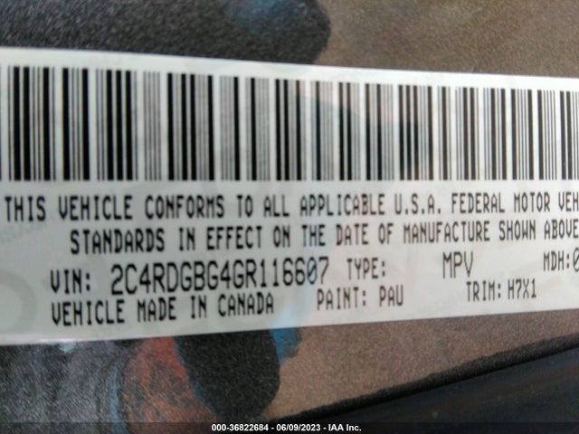 Dodge Grand Caravan Se 2016 2C4RDGBG4GR116607 Image 9