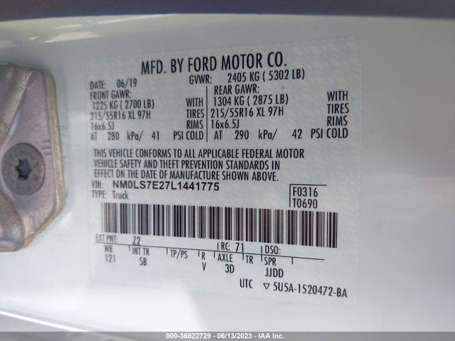 Ford Transit Connect Van Xl 2020 NM0LS7E27L1441775 Image 16