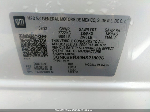Chevrolet BLAZER RS 2022 3GNKBERS9NS218076 Image 9