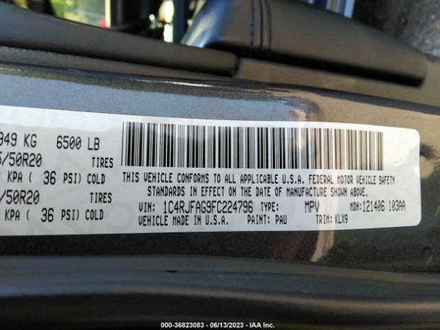 1C4RJFAG9FC224796 Jeep Grand Cherokee Altitude