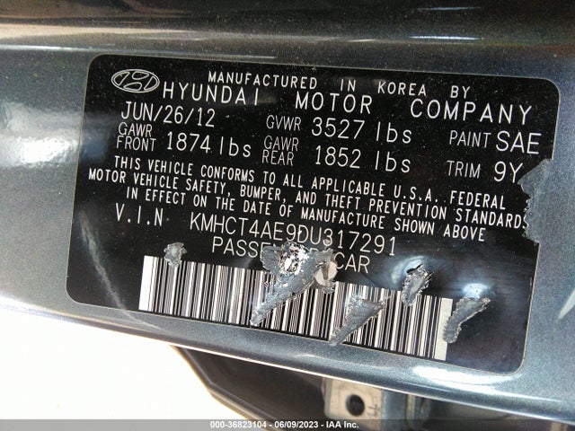 Продаж на аукціоні авто 2013 Hyundai Accent Gls, vin: KMHCT4AE9DU317291, номер лоту: 36823104