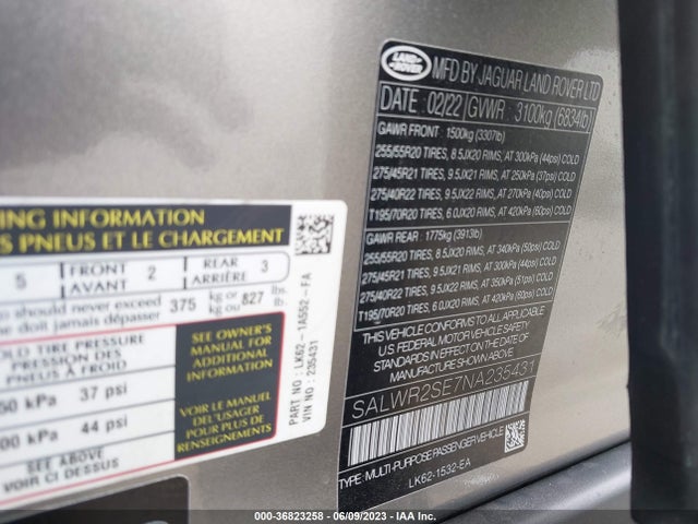 2022 LAND ROVER RANGE ROVER SPORT SALWR2SE7NA235431 Photo 8