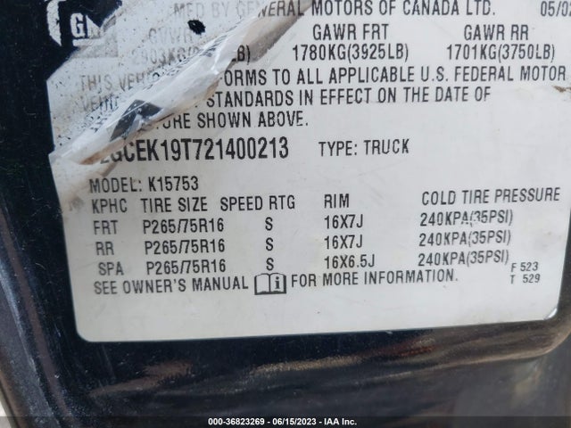 2002 CHEVROLET SILVERADO 1500 LS VIN: 2GCEK19T721400213