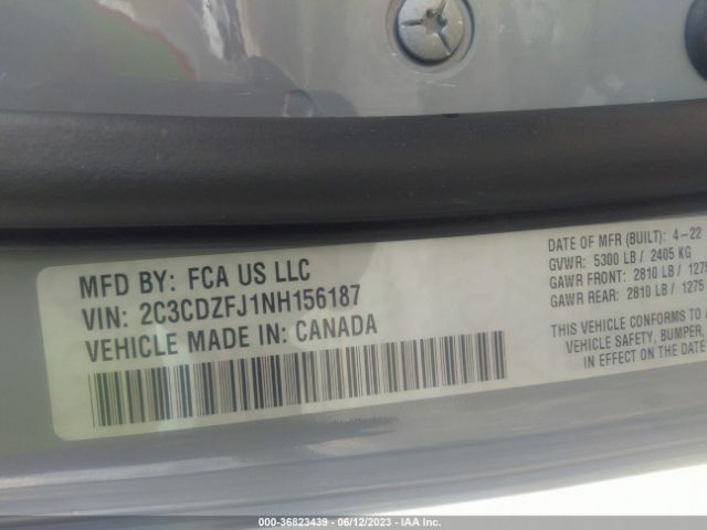 2C3CDZFJ1NH156187 Dodge Challenger R/t Scat Pack