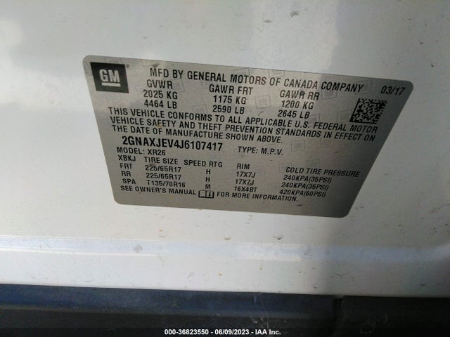 Chevrolet EQUINOX LT 2018 2GNAXJEV4J6107417 Image 9