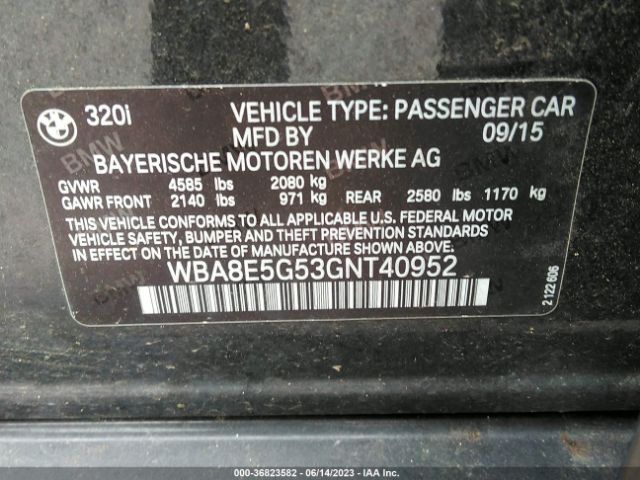 WBA8E5G53GNT40952 BMW 3 Series 320i Xdrive