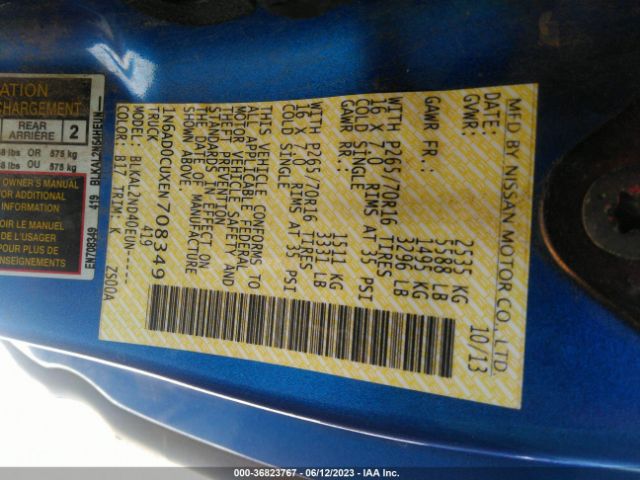 1N6AD0CUXEN708349 Nissan Frontier Sv