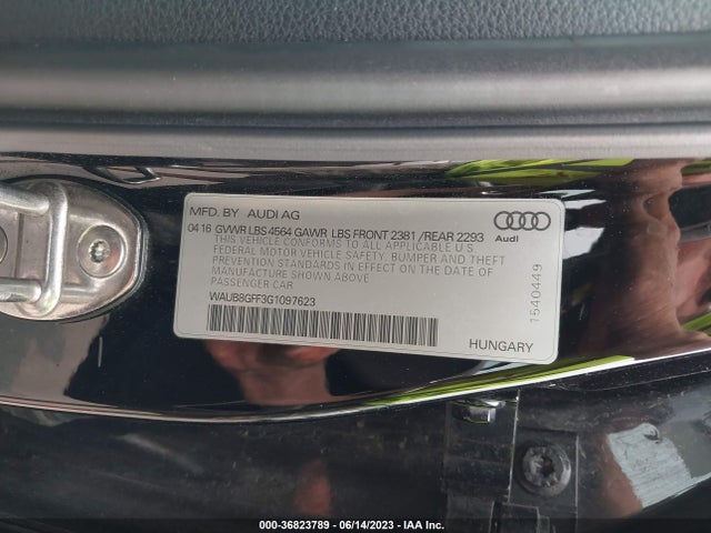 WAUB8GFF3G1097623 Audi A3 2.0t Premium