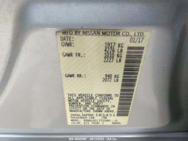 1N4AL3AP0HC185451 Nissan Altima 2.5 Sr