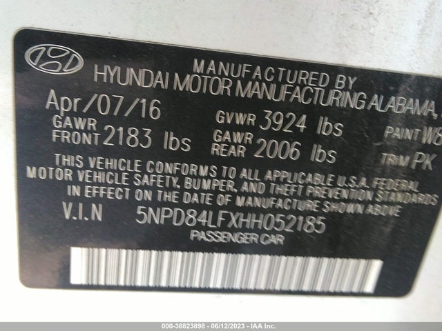Hyundai ELANTRA SE 2017 5NPD84LFXHH052185 Image 15