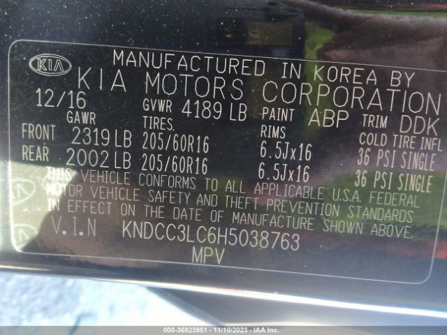 KNDCC3LC6H5038763 KIA NIRO EX