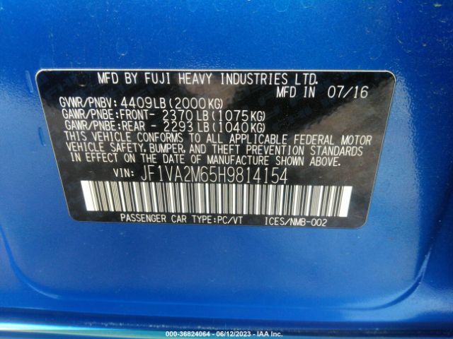 JF1VA2M65H9814154 Subaru Wrx Sti