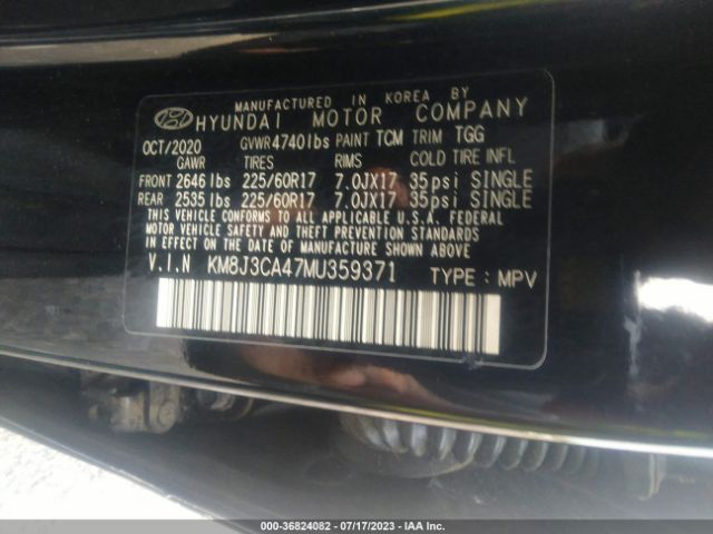 KM8J3CA47MU359371 Hyundai Tucson Value