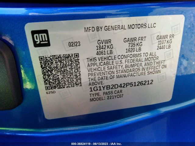 2023 CHEVROLET CORVETTE 1G1YB2D42P5126212 Photo 8