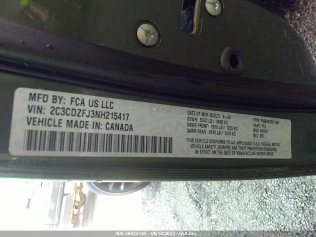 2C3CDZFJ3NH215417 Dodge Challenger R/t Scat Pack
