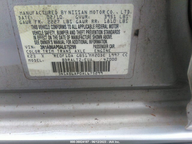 2010 NISSAN SENTRA 2.0 SR VIN: 3N1AB6AP0AL675299