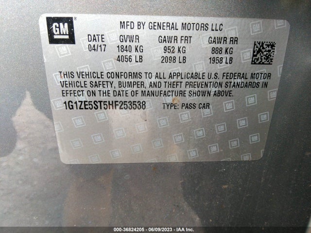 Chevrolet MALIBU LT 2017 1G1ZE5ST5HF253538 Image 16