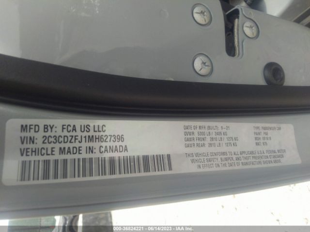 2C3CDZFJ1MH627396 Dodge Challenger R/t Scat Pack
