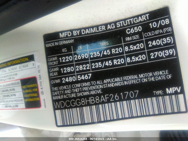 2010 MERCEDES-BENZ GLK-CLASS GLK 350 VIN: WDCGG8HB8AF261707
