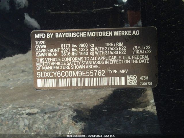 5UXCY6C00M9E55762 BMW X6 Xdrive40i