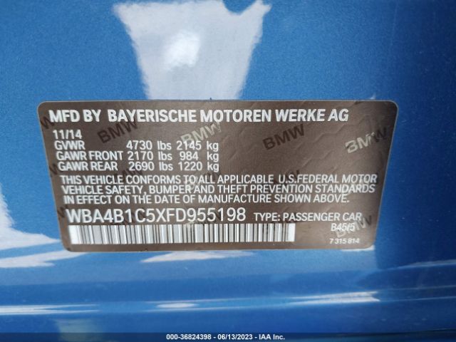 WBA4B1C5XFD955198 BMW 4 Series 435i