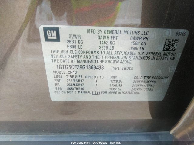 1GTG5CE39G1369433 GMC Canyon 2wd Sle
