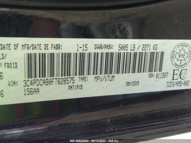 3C4PDCAB0FT628575 Dodge Journey Canada Value Pkg