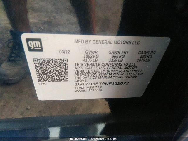 Chevrolet MALIBU LT 2022 1G1ZD5ST9NF132073 Image 9