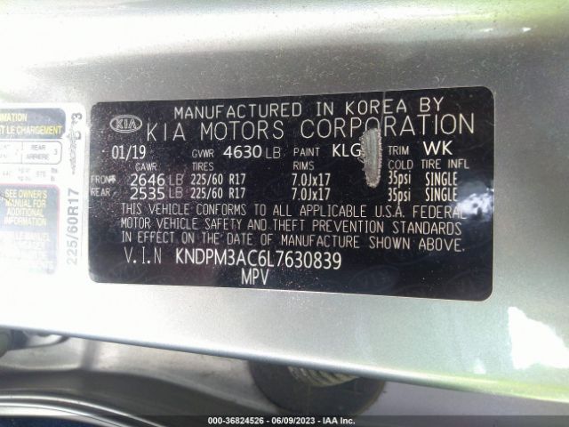 KNDPM3AC6L7630839 KIA Sportage Lx