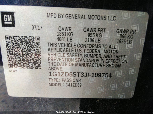Chevrolet MALIBU LT 2018 1G1ZD5ST3JF109754 Image 15