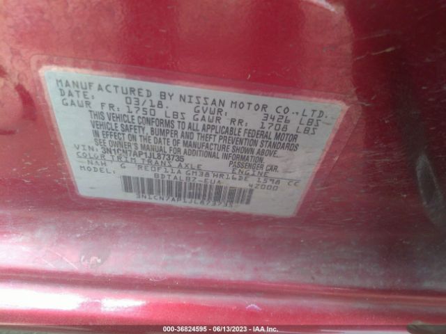 3N1CN7AP1JL873735 Nissan Versa Sedan Sv