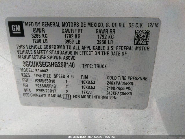 Chevrolet Silverado 1500 Ltz 2017 3GCUKSEC3HG290140 Image 15
