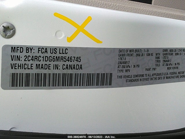 Chrysler Voyager Lxi 2021 2C4RC1DG6MR546745 Image 9