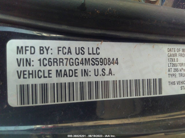 1C6RR7GG4MS590844 RAM 1500 Classic Warlock