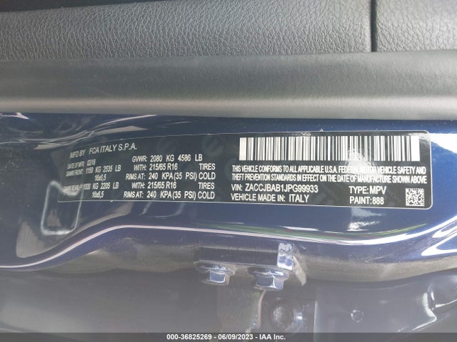 ZACCJBAB1JPG99933 Jeep Renegade Sport