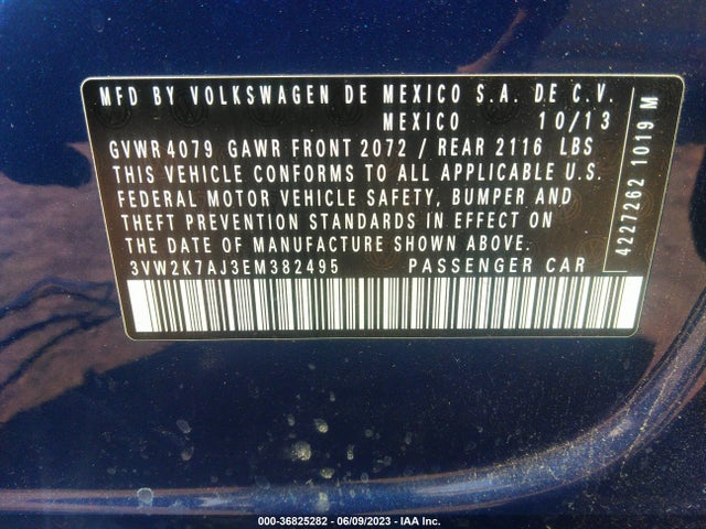 3VW2K7AJ3EM382495 Volkswagen Jetta Sedan S