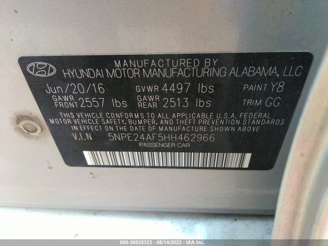 Hyundai SONATA SE 2017 5NPE24AF5HH462966 Image 10