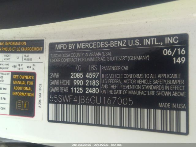 55SWF4JB6GU167005 Mercedes-Benz C-class C 300