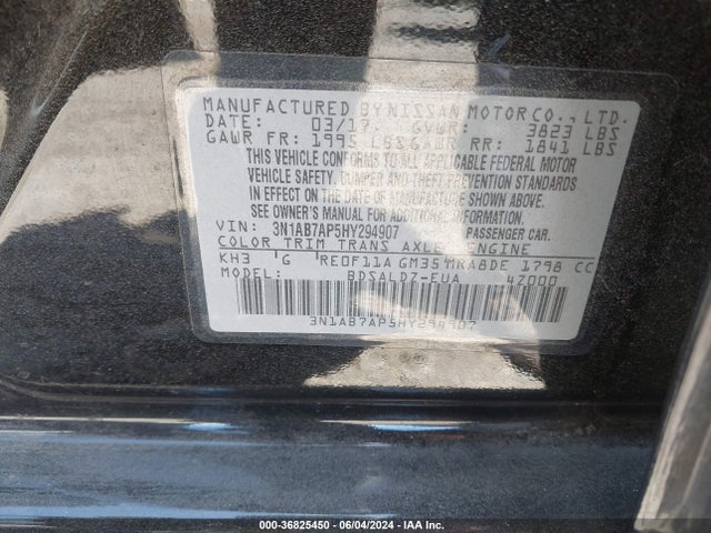 Nissan SENTRA SV 2017 3N1AB7AP5HY294907 Image 9