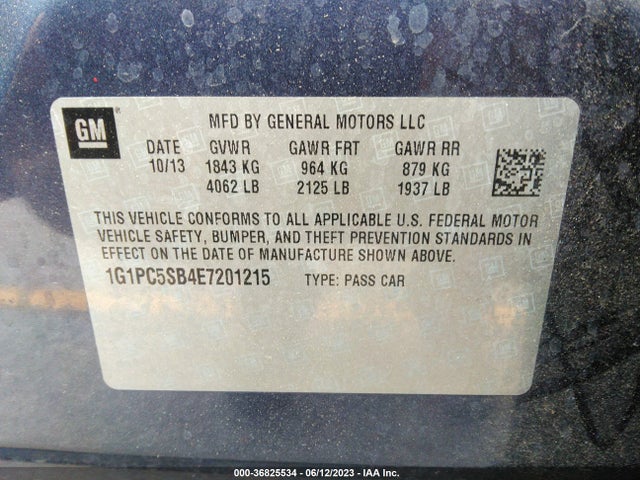 Chevrolet Cruze 1lt 2014 1G1PC5SB4E7201215 Image 10